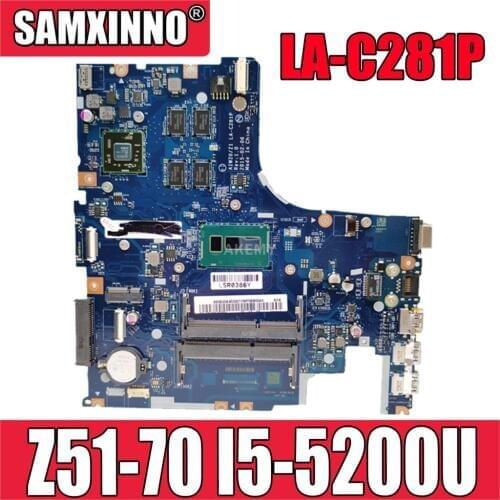 LA-C281P Laptop motherboard For Lenovo Ideapad Z51-70 original mainboard I5-5200U R7-Video