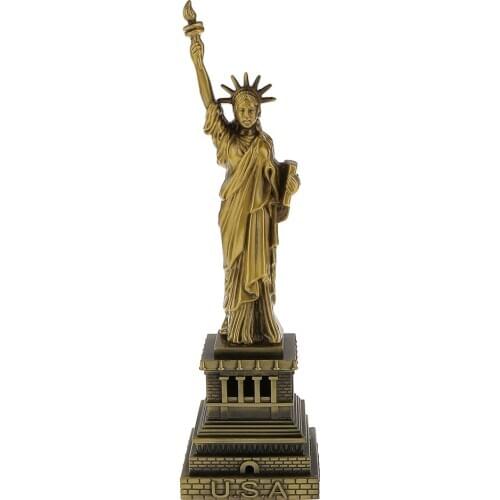 Hot The Statue of Liberty Model Figurine Model Metal Crafts for Home Decor Collect Figurine World Famous Landmark Architecture
