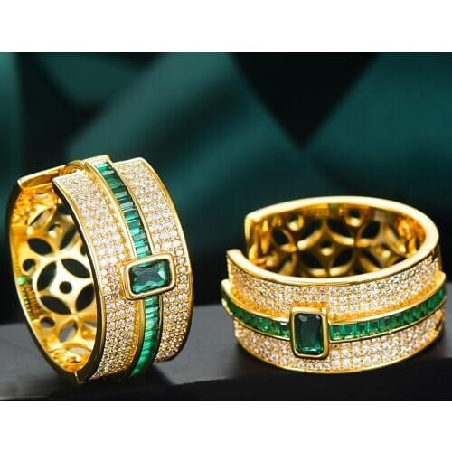 Missvikki 2020 Trendy Luxury Geometry Hoop Earrings Dubai Colorful Women Bridal Wedding Jewelry Aperture Earring pulseras mujer