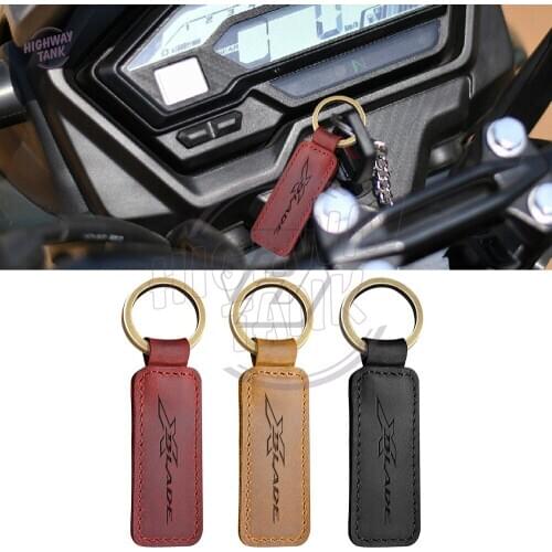 Motorcycle Cowhide Keychain Key Ring Case for Honda X-Blade 160 Motorbike