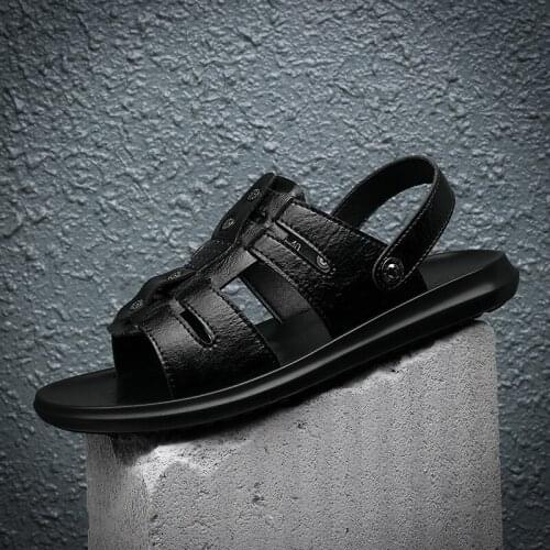 Geta Sandals Men Sandalias Hombre De Cuero Men Shoes Sandals Mens Gladiator Summer Leather Big Mountain Sandal Outdoor Roman