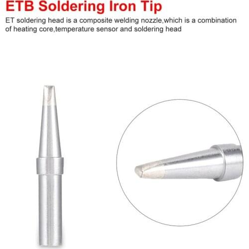 2Pcs ET Soldering Iron Tips ETB Welding Tools ETS Soldering Tip for Station Rapid Heating head inside hot bare copper electric