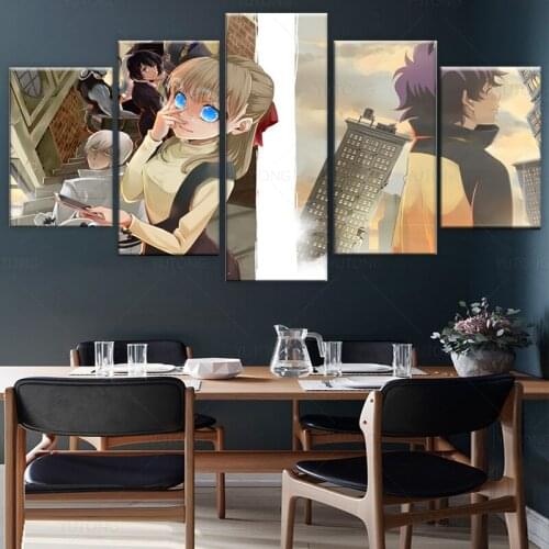 Wall Art Canvas Painting Home Decorative Bedroom Printed 5 Pieces Anime Blood Blockade Battlefront Character Picture Artwork