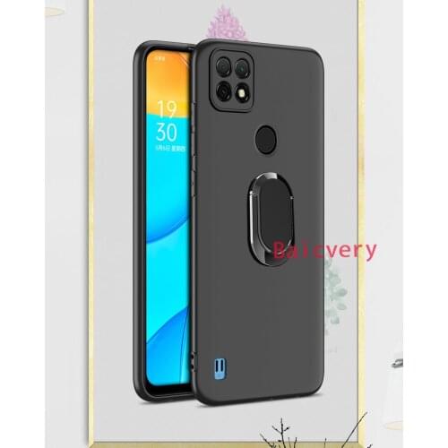 New Fashion Full Cover for Realme C21 Metal Ring Holder Magnetic TPU Back Phone Case For Realme C20 Top Quality