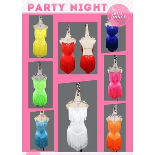 Latin Dance Dress fringe Salsa Costumes latin dress Charleston Flapper Great Gatsby Stage Dance Clothing Dresses 255