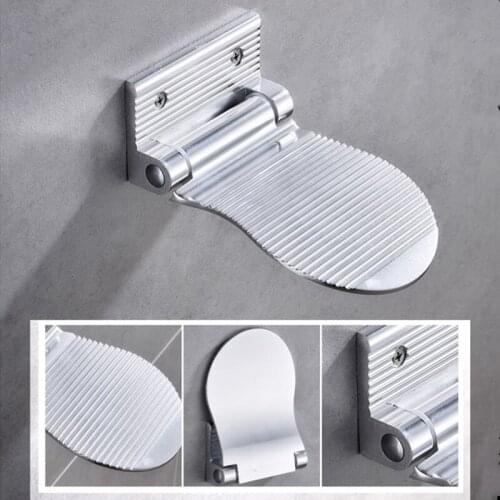 Aluminium Alloy Shower Footstool Non-Slip Bathroom Rest Pedestal Holder Wall Mounted Auxiliary Pedal Bathroom Rest Holder