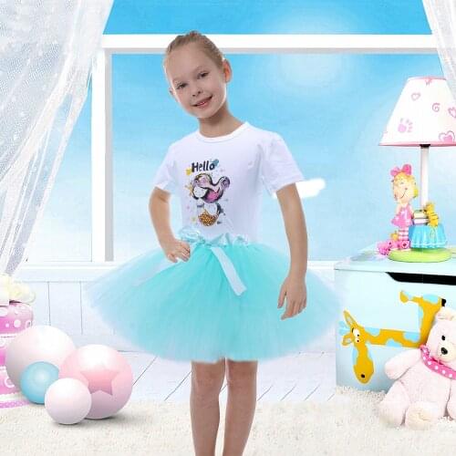 Latest Girls Summer T-shirt and Tutu Skirt 2pcs Set Princess Mermaid Clothing Set Birthday Kids Party Dresses Mom and Me Skirts