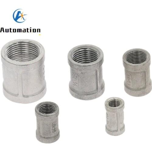 Water connection 1/8" 1/4" 3/8" 1/2" 3/4" 1-1/4" Female Threaded Coupling F/F Stainless Steel SS304 Couple Pipe Fittings Adapter