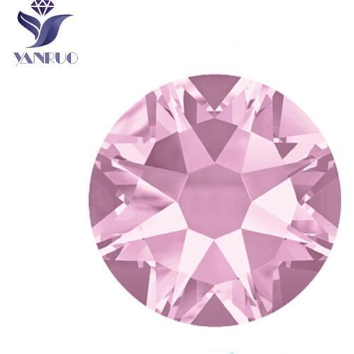 YANRUO #2088HF SS20 Lt.Amethyst 1440Pcs 8 Big 8 Small Crystal Flat Back Strass Hotfix Loose Rhinestone For Shoes