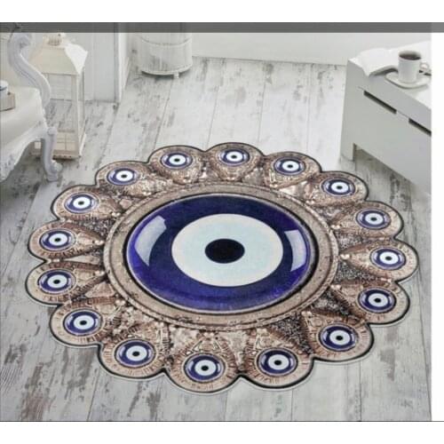 Evil Eye Design Premium Quality Washable Floor Rug