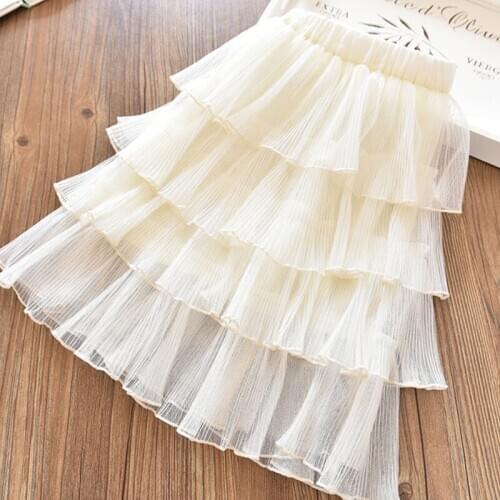 Baby Girls Spring Pleated Skirts for Girls Cake Tutu Midi Skirts Princess Girls Ball Gown Tulle Skirts for Children Kids Clothes
