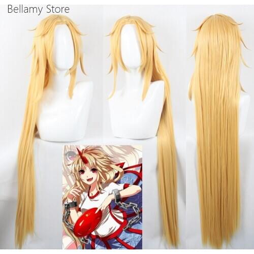 East Project COS Hoshiguma Yuugi Turn-up set custom-made false hair Cosplay hairwear Wig+Wig Cap