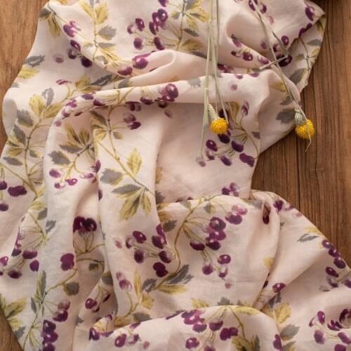 High quality ramie fabric High-end digital printing tissu Customized design of dresses and gowns fabrics