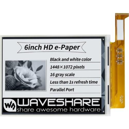 Waveshare 6inch E-Ink raw display1448*1072 high definition, , black/white, 16 gray scale, without PCB
