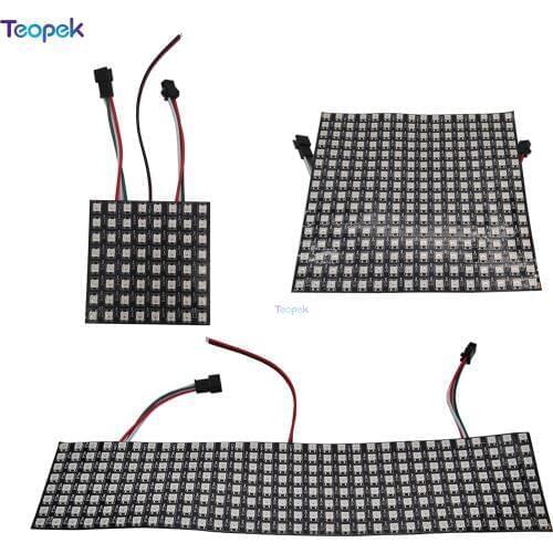 WS2812b Flexible Panel Screen 8x8 8x32 16x16 Digital Individually addressable Full Color Screen DC5V DIY Display Boa