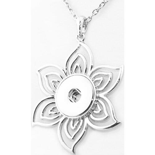 XH270 flower snap button jewelry necklace (fit 18mm 20mm snaps) BOBOSGIRL