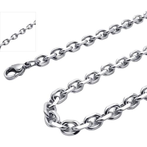Jewelry Mens Ladies necklace, stainless steel necklace, silver - width m