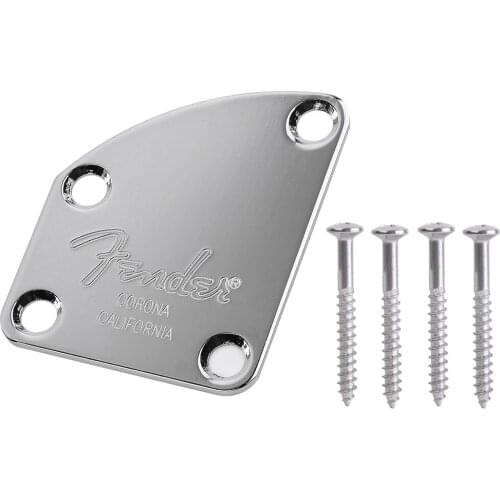 1 Set Electric Guitar Bass Neck Back Plate Asymmetry Shape with 4 Screws Professional Guitar Replacement Part