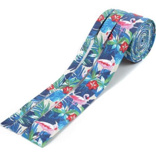 ZERZEEMOOY 16MM 25MM 50MM 1inch 5Yard/lots Forest Flamingos Fabric Folding Ribbon Cotton Ribbon Dog Collars Lace