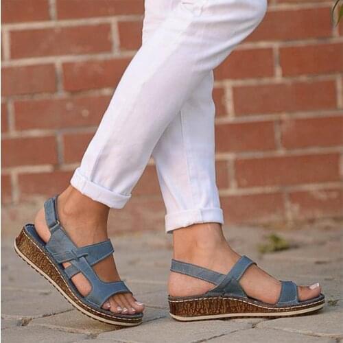 Women Sandals Summer 2021 Female Shoes Ladies Sandals Fish Mouth Slope With Open Toe Casual Shoes Peep-toe Wedge Slippers