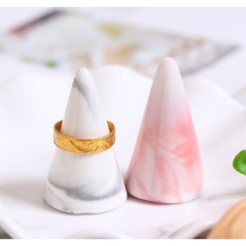 1PC Ring Display Stand Tray Ceramic Jewelry Storage Finger Cone Ring Holder Craft