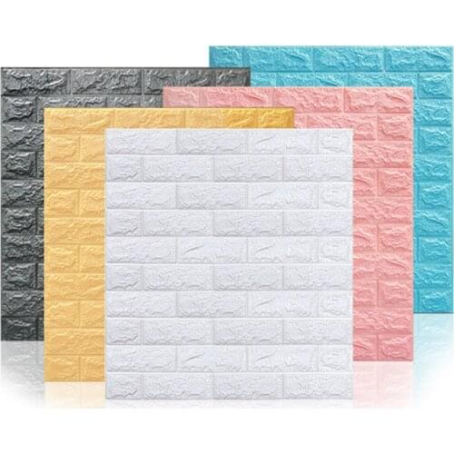 10pcs 3D Wall Sticker 70*77cm Imitation Brick Bedroom Decoration Waterproof Living Room Kitchen Backdrop Self Adhesive Wallpaper