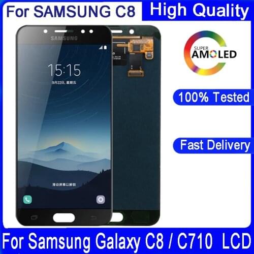 100% Tested Original 5.5" LCD For SAMSUNG Galaxy C8 C710F/DS C7100 LCD Display Touch Screen Digitizer Assembly Replacement