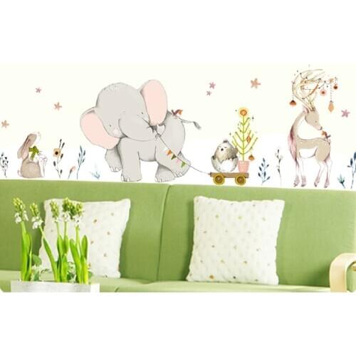 150 X 55 CM Elephant Deer Rabbit Baby And Kids Room Decoration Sticker Wall Decor Stylish Design Quality Product 2021 Trend New Great Product for Kids Animal Model Sticky