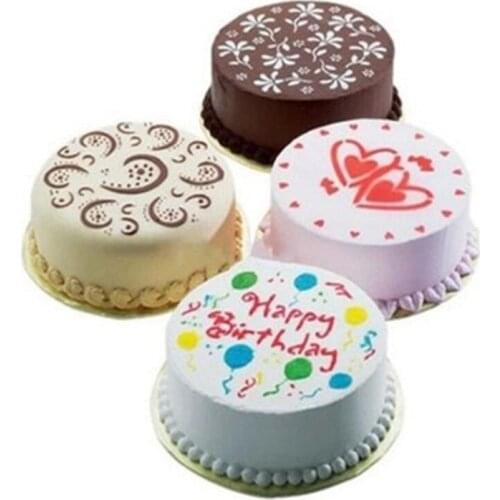 4Pc/lot Plastic Cake Stencils Flower Spray Stencils Birthday Cake Mold Decorating Bakery Tools DIY Mould Fondant Template Tools