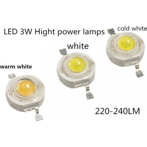 500PCS LED 3W hight power light beads CHIP 6000K 8000K 3000K Led 3W 45*45mli 250LM 700MA good quality for 3W-18W Downligt