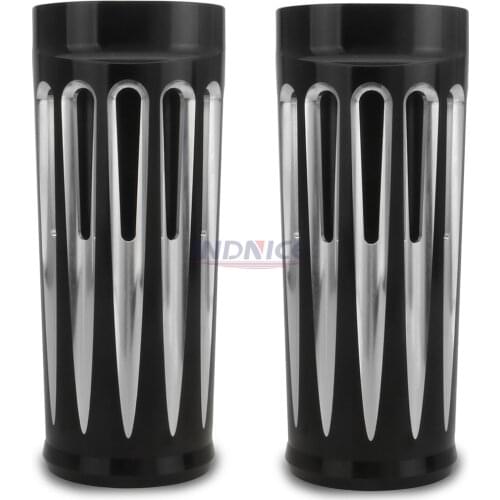 Plus 2" Deep CNC Cut Black Fork Boots cover for harley touring softail road street road king FLHR FLHX FLHT FLTR