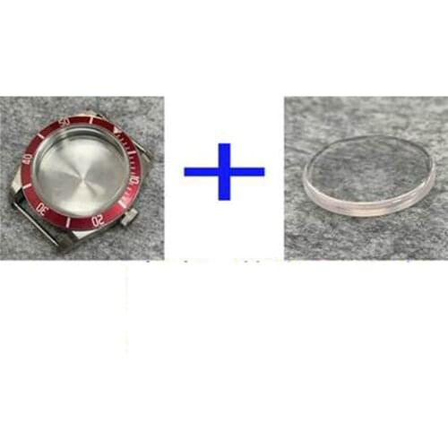 For NH36 Case Stainless Steel Watch Case 41mm Aluminum Circle + Sapphire Glass Spare Parts for NH35 Movement