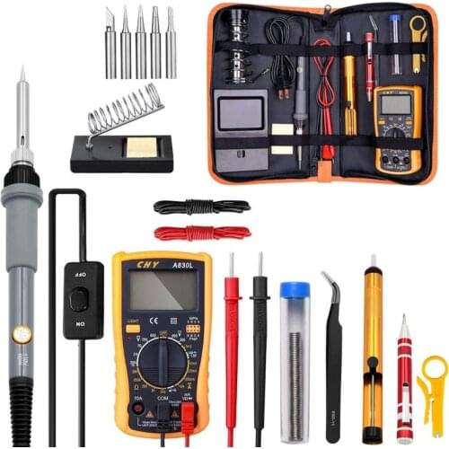 60W Electric Soldering Iron kit 220V 110V Temperature Adjustable Solder welding iron tool heater soldering tips Desoldering Pump