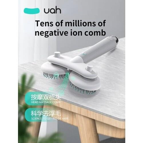 Uah cat dog anion comb hair cleaner brush to remove floating hair combing artifact pet cat grooming brush supplies
