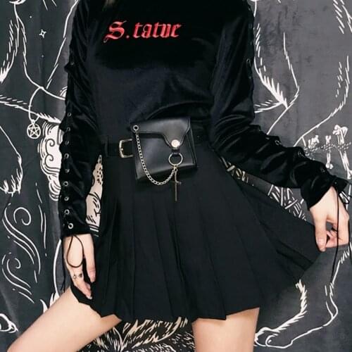 Personality Preppy Style Pleated Mini Skirt with Belted Waist Purse Casual Safari Pleated Popular Skirt