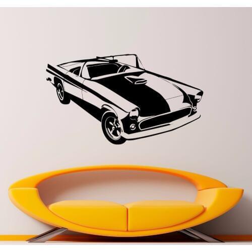 Classic Vintage Car Wall Decal Retro Cars Wall Stickers Luxurious Car Vinyl Decals Home Decor adesivo de parede Murals A750