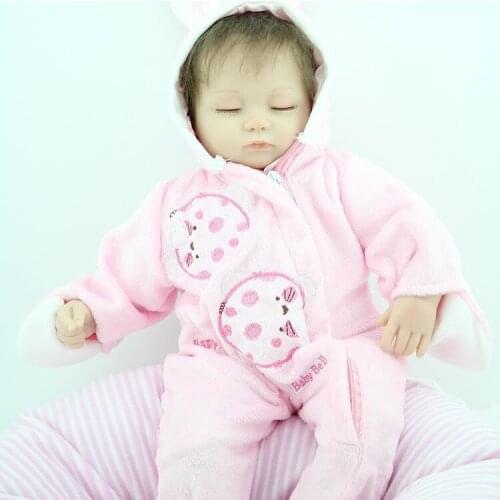 18inch Reborn Babies Doll Silicone Baby Dolls 45cm bebe alive girl doll sleeping safety mini doll kids birthday gift