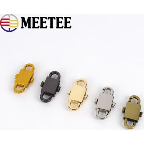 Meetee 5/10pcs 12X32mm Metal Chain Adjustment Buckle Bags Chain Change Length Hook DIY Keychain Hang Snap Buckle Accessory BF458