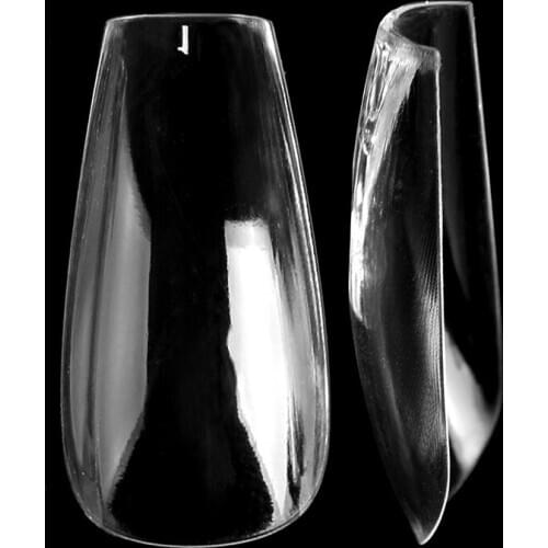 Deep C curve Straight side ballerina fingernail tips gel press on style fake nails 504 pcs/box