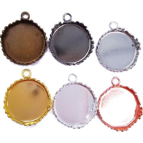 Wholesale Lot 1000Piece Round Blank Pendant Trays Blank Bezel Cabochon Base Setting PT04