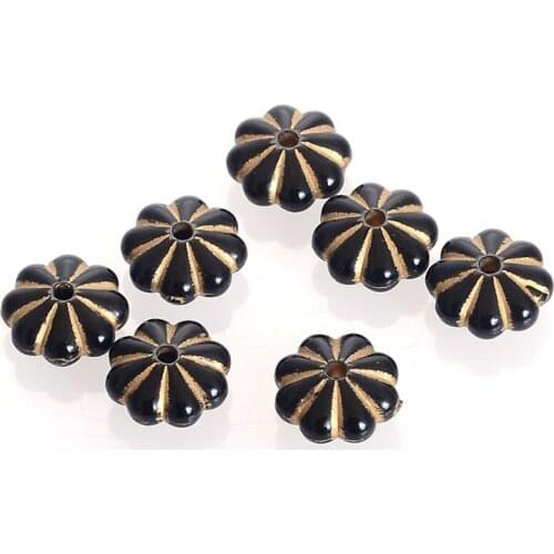 Wholesale 10x5MM Antique Design Beads Acrylic Plastic Flower Beads For Diy Jewelry Making Supplies