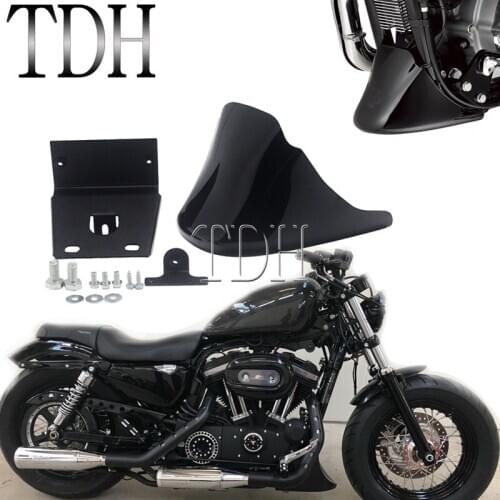 2004-2020 Lower Chin Front Spoiler Air Dam Chin Fairing Bottom Upper Mudguard Fairing Cover for Harley Sportster 883 1200 XL
