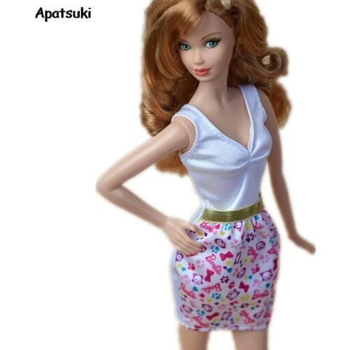 Sleeveless V-neck Doll Dress For Barbie Clothes Outfits Evening Party Dresses For 1/6 BJD Dolls Accessories Kids & Baby DIY Toys