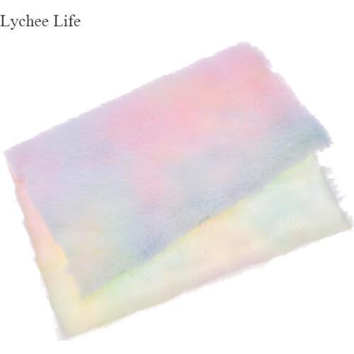 Lychee Life 21X29CM Faux Fur Plush Sewing Fabric For Bags Bow-knot Accessories DIY Handmade Garment Craft Decoration