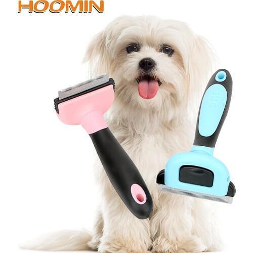 HOOMIN Hair Shedding Trimmer Comb for Cats Dogs Pet Brush Grooming Tool Pet Dog Cat Hair Removal Brush Comb Detachable