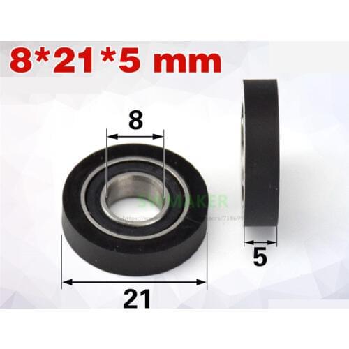10pcs 8*21*5mm super silent polyurethane 688 pack rubber bearing, forming bearing, rolling wheel, /PU pulley