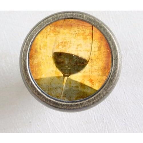 Red wine glass - Drawer Knobs Vintage Style Knobs / Copper Sliver Bronze Rustic Funiture / Door Cabinet Handles Hardware