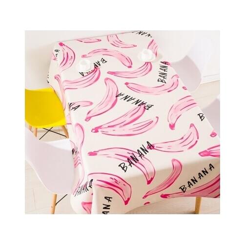 Modern European style coffee table cloth linen tablecloths cover towels thick rectangular antependium decoration pink banana