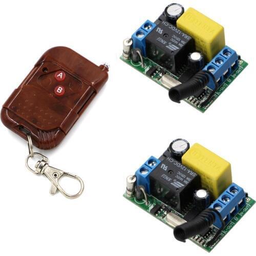 Smart Home AC220V 1CH Wireless RF Remote Switch Lamp Ceiling Light LED Bulb Wireless Remote Controller and 2*Receiver 433/315MHZ