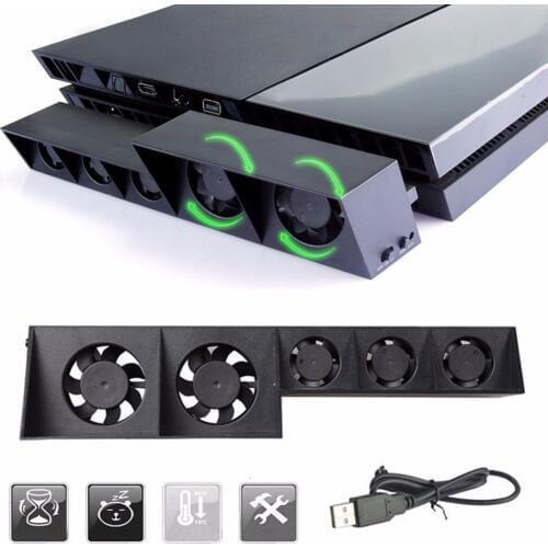 Hot Sale USB External Turbo Temperature Control Cooling 5 Fan Cooler for Sony for PS4 Promotion